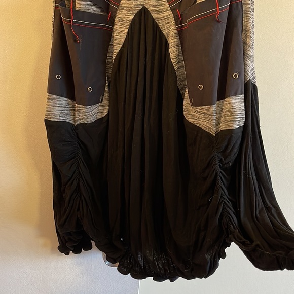 Fun gray and black patchwork dress with pockets - Picture 3 of 5